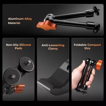 KF Magic Arm Super Clamp telinesarja 1/4 tuuman & 3/8 tuuman kierteellä, 15-55 mm puristusleuat, ISO-kylmäkenkä