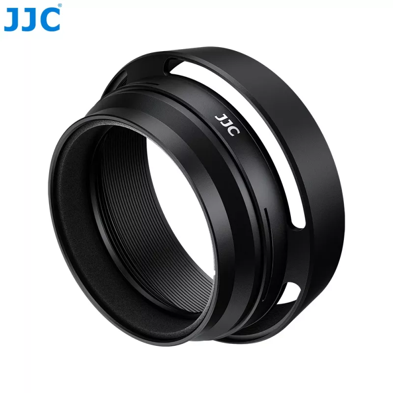 JJC LH-JXHALF vastavalosuoja 37 mm suodatinadapterirenkaalla Fujifilm X Half -malliin, musta