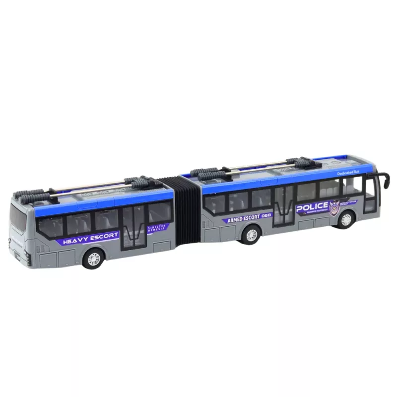 LEAN TOYS RC poliisinivelbussi kaukosäätimellä ja valoilla, harmaa 1:32