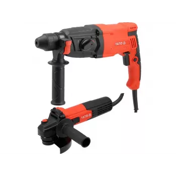YATO 900W SDS+ poravasara ja 125mm 750W kulmahiomakone yhdistelmäsarja