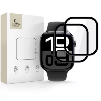 Tech-Protect Glass Flex+ näytönsuoja Apple Watch 10/11:lle (46 mm) 2 kpl:n pakkaus musta