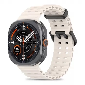 Tech-Protect Iconband Pro ranneke Samsung Galaxy Watch Ultra 1/2 47 mm Starlight fluorelastomeeri urheiluranneke