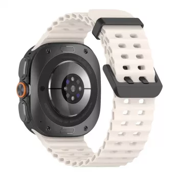 Tech-Protect Iconband Pro ranneke Samsung Galaxy Watch Ultra 1/2 47 mm Starlight fluorelastomeeri urheiluranneke