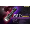 Nitecore NT-P20I-UV taktinen taskulamppu UV-valolla, 1800 lumenia, USB-C ladattava, IP68, musta