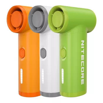 Nitecore NEF Nano kannettava tuuletin valkoinen - USB-C ladattava, 3 nopeutta, 2500mAh akku