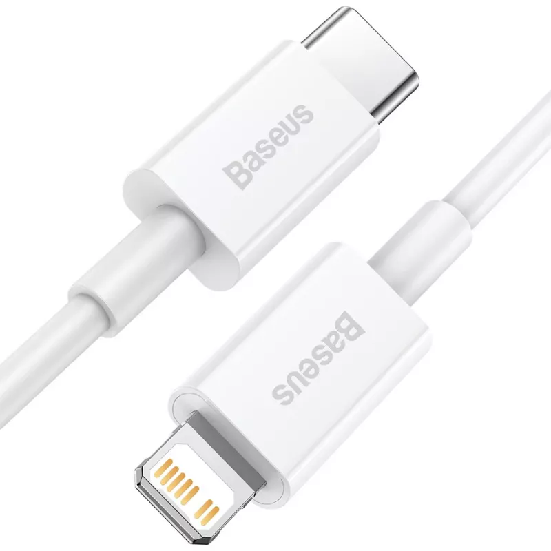 Baseus Superior Series USB-C - Lightning kaapeli 0,25 m valkoinen, 20W PD pikalataus ja tietojen synkronointi