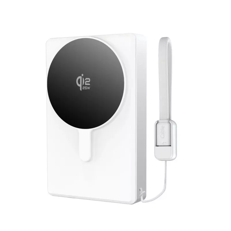 TECH-PROTECT PB40 LIFEMAG MagSafe varavirtalähde 10000mAh 25W Qi2.2 valkoinen/hopea