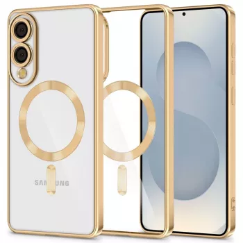 Tech-Protect Magflex MagSafe Samsung Galaxy S25 Edge kotelo Shiny Gold