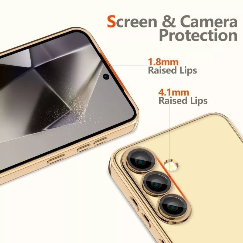 Tech-Protect Magflex MagSafe Samsung Galaxy S25 Edge kotelo Shiny Gold