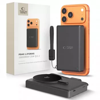 TECH-PROTECT PB40 LIFEMAG MagSafe varavirtalähde 10000mAh 25W Qi2 musta