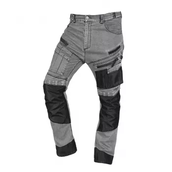 NEO TOOLS 81-360-2-L denim-työhousut Oxford-vahvistuksilla, harmaa, koko L