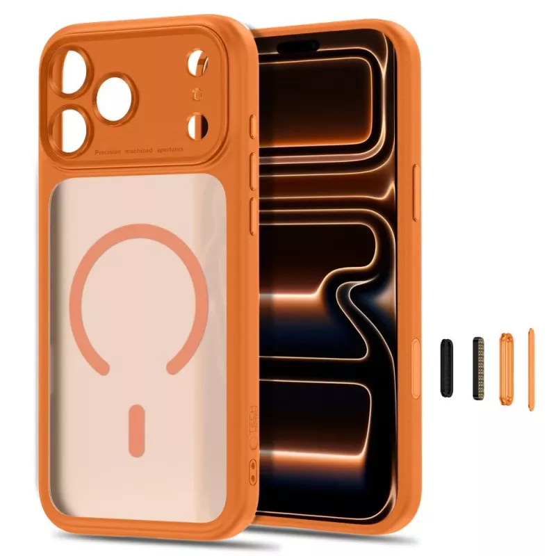 TECH-PROTECT MagPeak MagSafe -kotelo iPhone 17 Pro Max / 18 Pro Max, matta Cosmic Orange