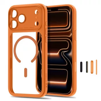 TECH-PROTECT MagPeak MagSafe Clear Case iPhone 17 Pro / 18 Pro - Cosmic Orange