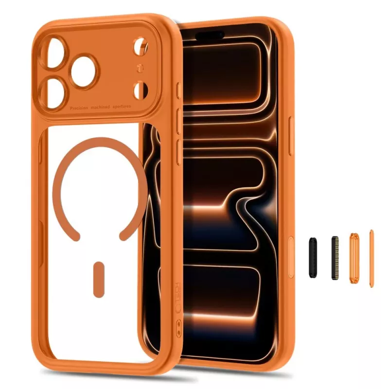 TECH-PROTECT MagPeak MagSafe Clear Case iPhone 17 Pro / 18 Pro - Cosmic Orange