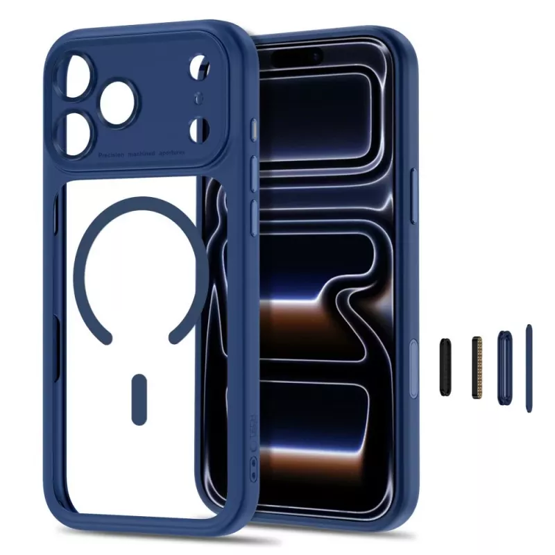 TECH-PROTECT MagPeak MagSafe Clear Case iPhone 17 Pro Max / 18 Pro Max – tummansininen