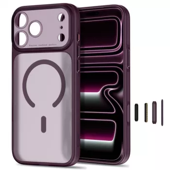 TECH-PROTECT MagPrime MagSafe Clear Case iPhone 17 Pro / 18 Pro - matta tumma kirsikanpunainen