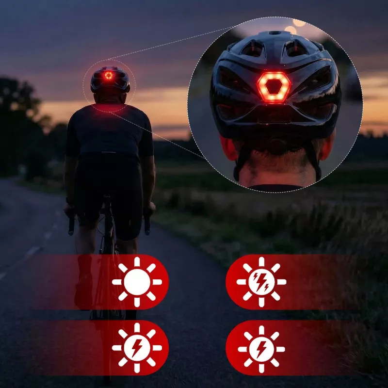 Vayox Speed LED -pyöräilykypärä, kiiltävä musta, koko L (58-61 cm)