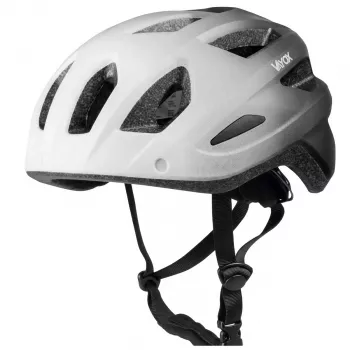 Vayox Active pyöräilykypärä LED-valolla, valkoinen-musta, koko M (54-58 cm)