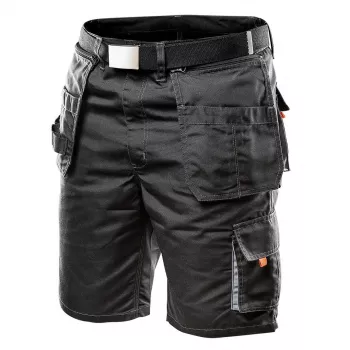 NEO TOOLS HD työshortsit irrotettavilla taskuilla, koko LD/54, Ebony