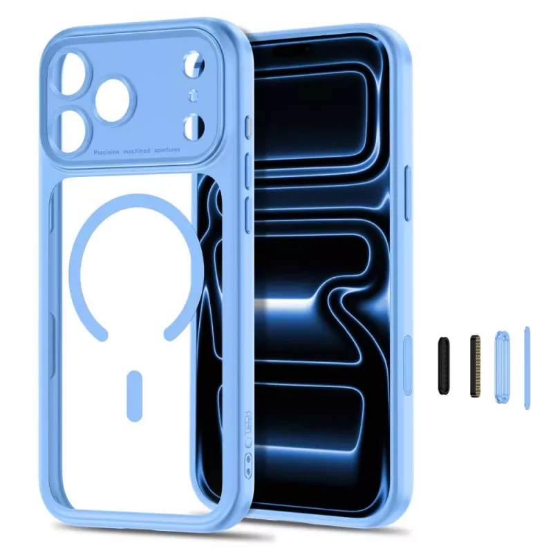 TECH-PROTECT MagPeak MagSafe Clear Case iPhone 17 Pro Max / 18 Pro Max - vaaleansininen