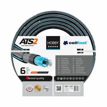 CELLFAST HOBBY ATS 1 puutarhaletku 10 m – 1/2 tuuman 3-kerroksinen Anti-Twist PVC, murtopaine 20 bar, UV- ja levänkestävä, vihreä/keltainen
