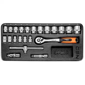 NEO TOOLS 3/8 hylsyavainsarja, 22 kpl, sisäosalla