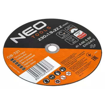 NEO TOOLS katkaisulaikka metallille/INOX 230 x 1,9 x 22,2 mm, 41 A46-S-BF, 25 kpl