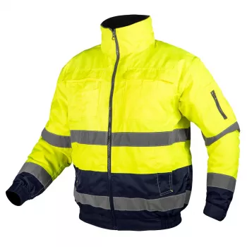 NEO TOOLS 3-in-1 heijastava työtakki, eristetty, fluorisoiva keltainen/navy, koko S