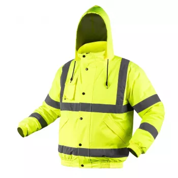 NEO TOOLS 81-712-M varoitus-bomber-työtakki, kevyesti eristetty, fluoresoiva keltainen, koko M