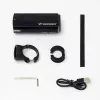 WOZINSKY 3000 lumenin USB-C ladattava pyöräilyvalo varavirtalähdetoiminnolla - musta