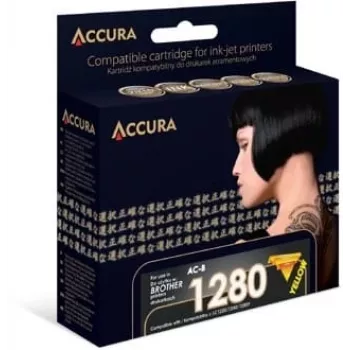 Accura keltainen yhteensopiva värikasetti Brother LC1280XLY/LC1240Y/LC1220Y (suuri kapasiteetti, 1200 sivua)