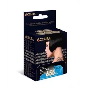 Accura yhteensopiva värikasetti HP 655XL (CZ110AE) - musta, 550 sivua, 23 ml