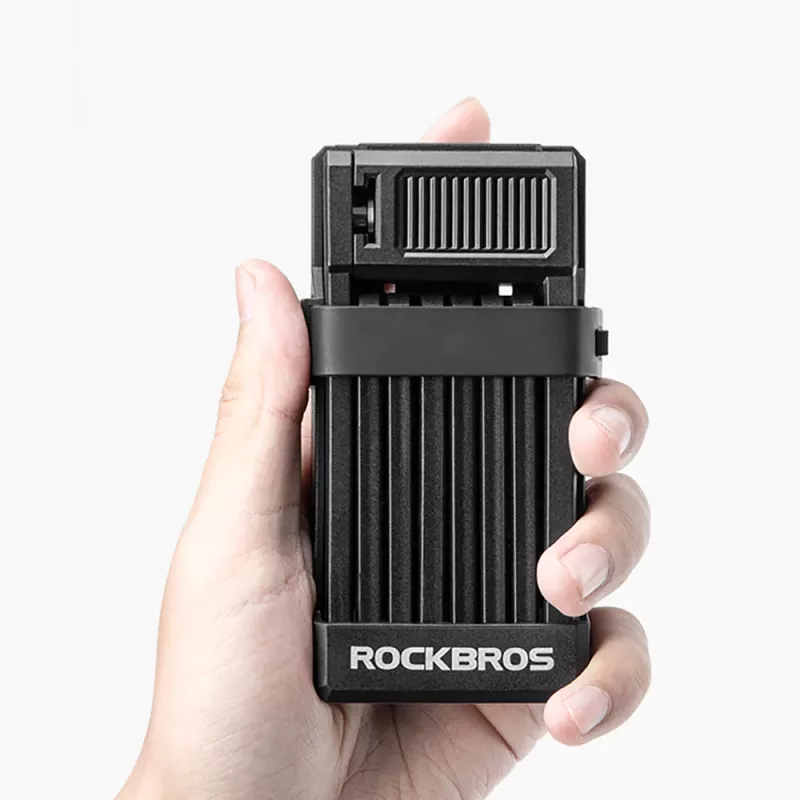 ROCKBROS LKXR2010 Taitettava polkupyörälukko avaimella, musta