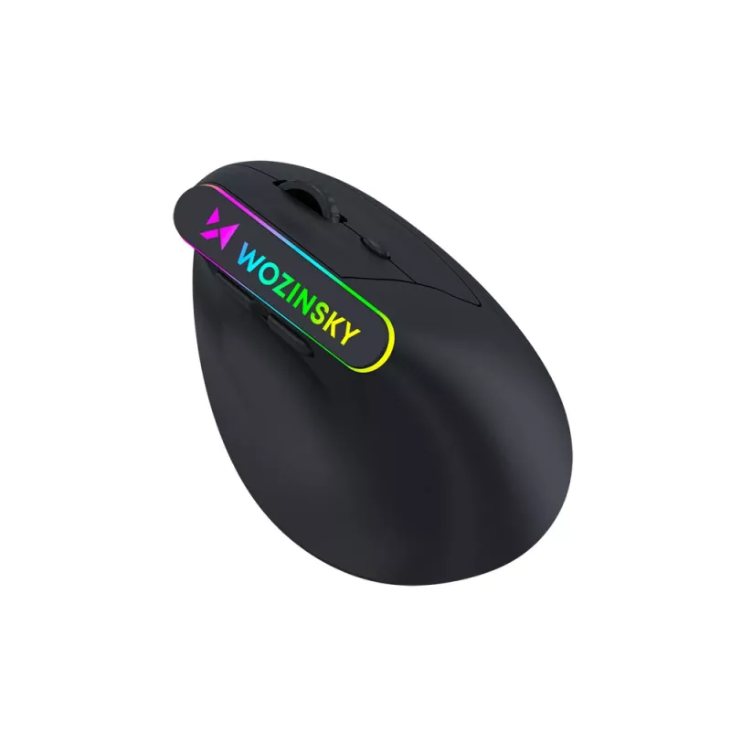 WOZINSKY WMG-1164 langaton pystysuora ergonominen pelihiiri 3600 DPI RGB musta