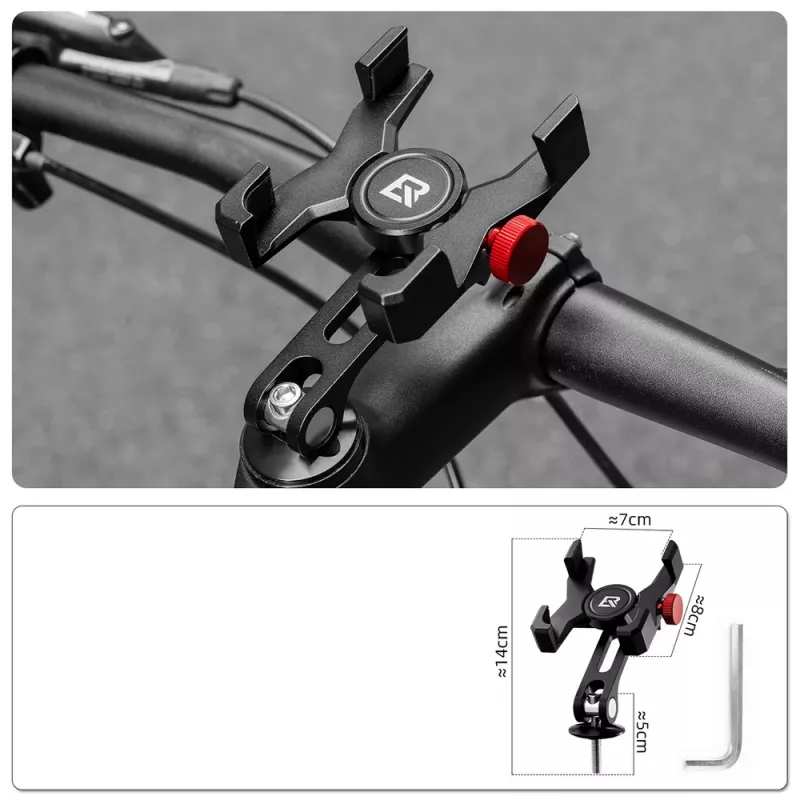 ROCKBROS 25210039002 Puhelinteline stem-kannen puristimella, musta