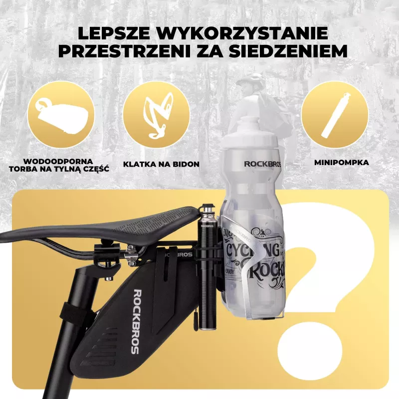 ROCKBROS juomapullotelineen sovitin satulan alle - alumiini, musta