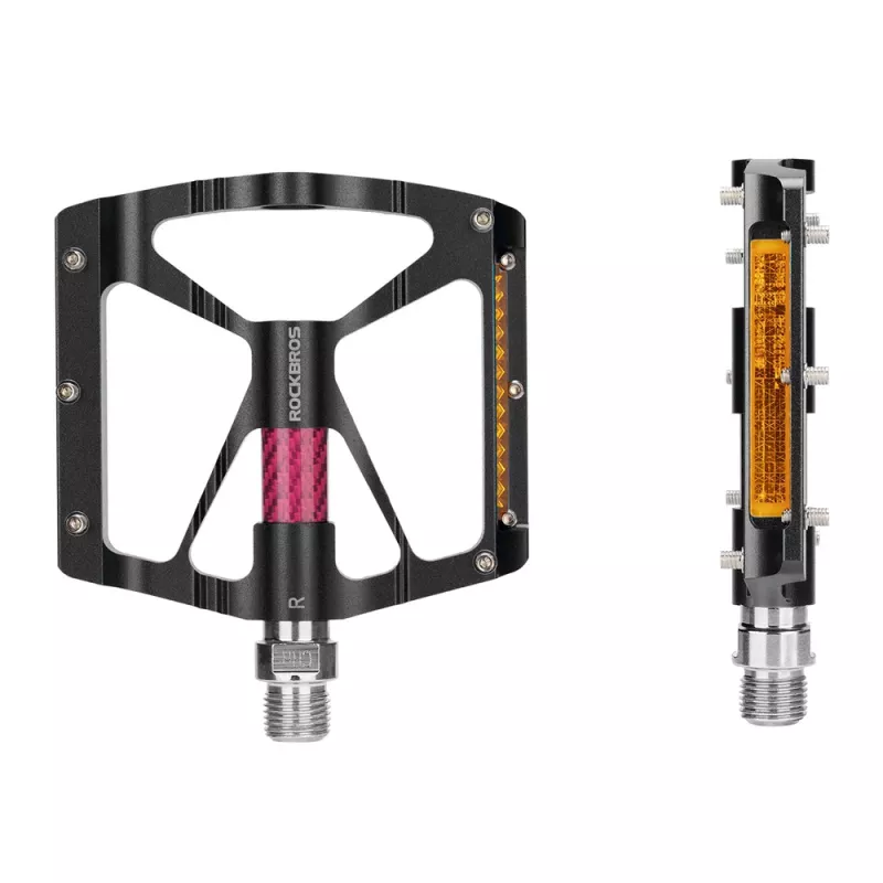 ROCKBROS K307PT alumiiniset tasopolkimet heijastimilla - musta