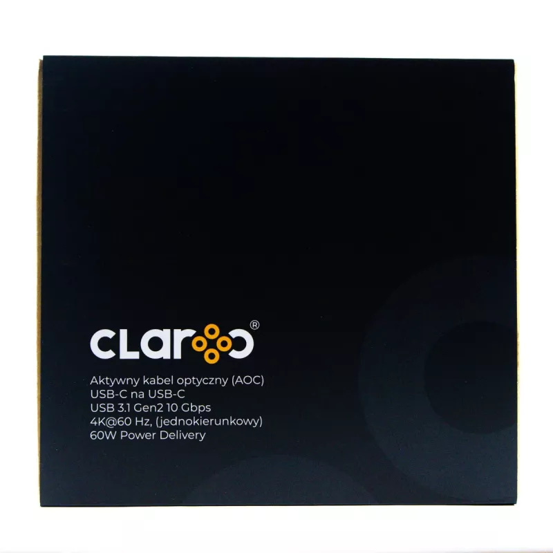 Claroc aktiivinen optinen USB-C-kaapeli 12m 4K@60Hz 60W PD 10Gbps musta
