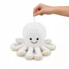 LEAN TOYS pehmoinen mustekala pehmolelu joustavilla lonkeroilla, valkoinen, 30 cm