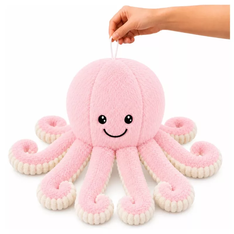 LEAN TOYS pehmoinen mustekala pehmolelu joustavilla lonkeroilla roosa 50 cm