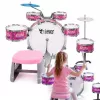 SUPRIMO K-DRUMS 3 pinkki lasten rumpusetti jakkaralla ja kapuloilla