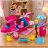 LEAN TOYS taitettava lentokone nukeille matkasetti tarvikkeet nukke pinkki 9 osaa