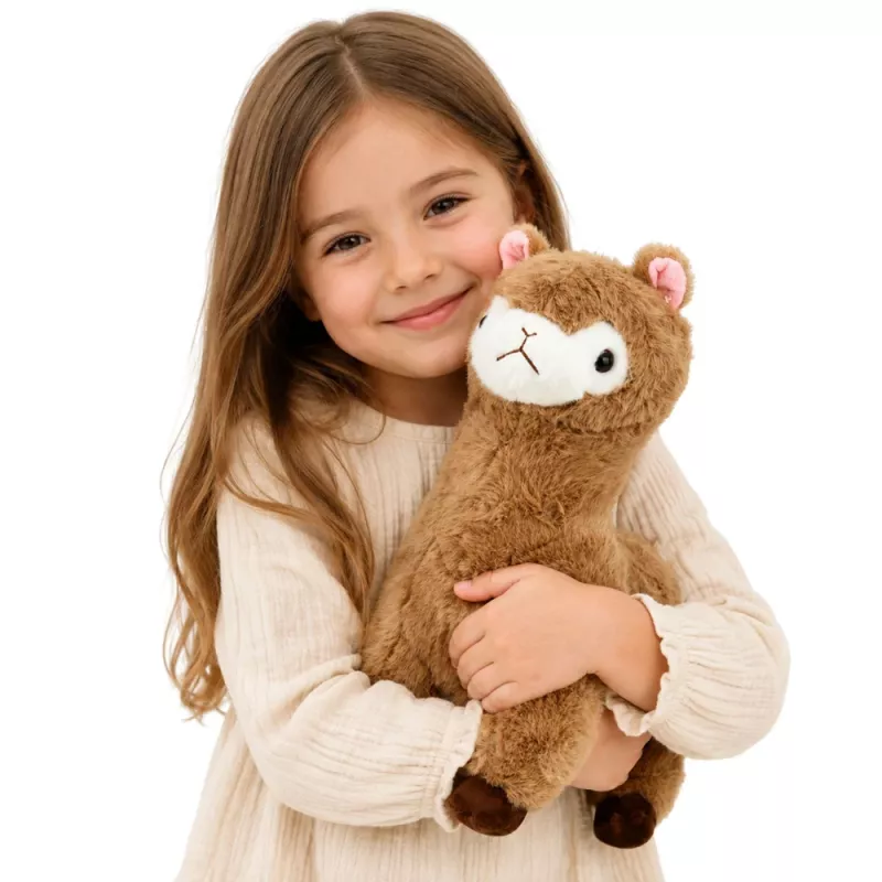 LEAN TOYS pehmeä alpakka-laama pehmolelu pehmeällä turkilla beige 38 cm