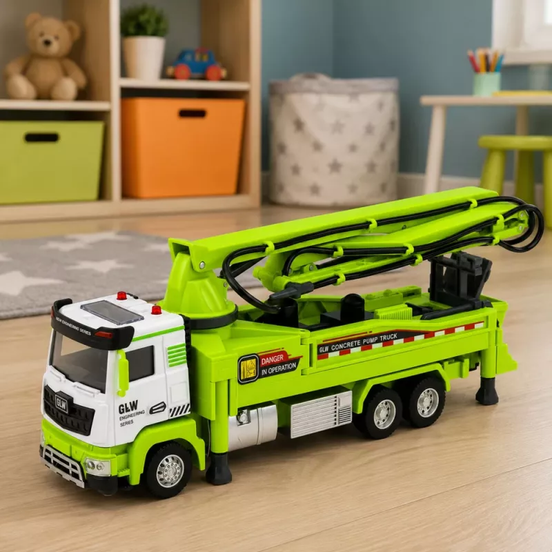 LEAN TOYS betonipumppuauto valoilla, äänillä, vedellä, veto 1:40