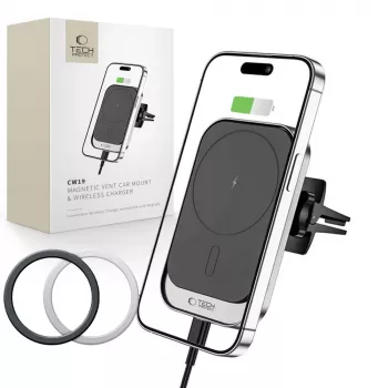 Tech-Protect CW19 MagSafe autopuhelinteline langattomalla latauksella