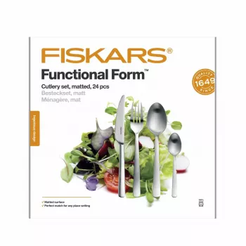 Fiskars Functional Form 24-osainen aterinsarja mattapintaisesta ruostumattomasta teräksestä