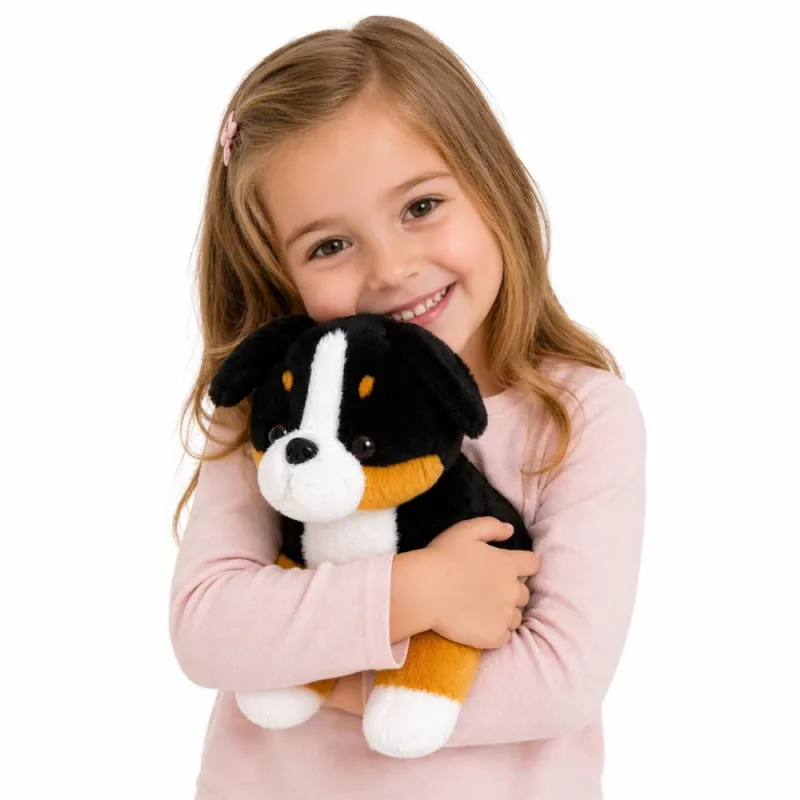 LEAN TOYS pehmolelu pehmeä koira halattavaksi berninpaimenkoira 30x30 cm