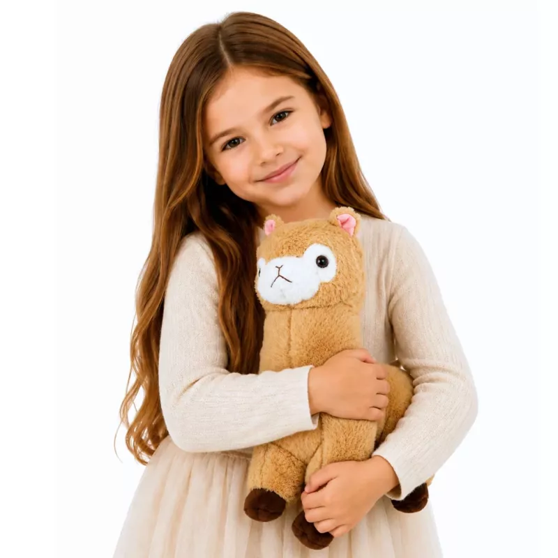 LEAN TOYS pehmoalpakka-laama pehmolelu pehmeä turkki kerma 38 cm