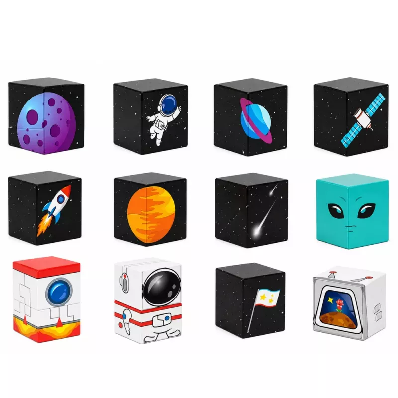 LEAN TOYS magneettirakennuspalikkasarja 50 osaa 3D-kuutiot pixel rakennussarja