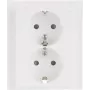 Busch-Jaeger SCHUKO kaksoispistorasia 202 EUJB-84, Alpine White, uppoasennus, 2 x Type-F, 16 A